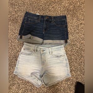 American Eagle Outfitters Dark Blue and Light Blue Jean Shorts